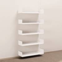 Kontorreol i stål til væg 2000x900x300mm hvid påbygningssektion