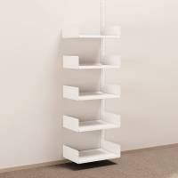 Kontorreol i st&aring;l til v&aelig;g 2000x600x400mm hvid p&aring;bygningssektion