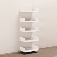 Kontorreol i st&aring;l til v&aelig;g 2000x600x400mm hvid p&aring;bygningssektion