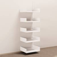 Kontorreol i st&aring;l til v&aelig;g 2000x600x500mm hvid p&aring;bygningssektion