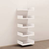 Kontorreol i st&aring;l til v&aelig;g 2000x600x500mm hvid p&aring;bygningssektion