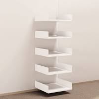 Kontorreol i st&aring;l til v&aelig;g 2000x600x600mm hvid p&aring;bygningssektion