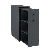 Office Towerskab 120x40cm venstre &aring;bning antracit med sort greb