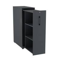 Office Towerskab 120x40cm venstre &aring;bning antracit med sort greb