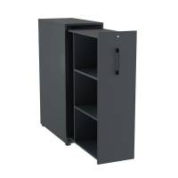 Office Towerskab 120x40cm venstre &aring;bning antracit med sort greb