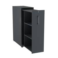 Office Towerskab 120x40cm venstre &aring;bning antracit med alugr&aring;t greb