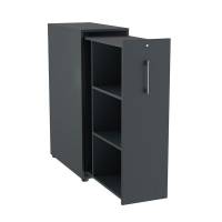 Office Towerskab 120x40cm venstre &aring;bning antracit med alugr&aring;t greb