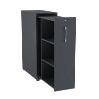 Office Towerskab 120x40cm venstre åbning antracit med hvidt greb