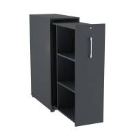 Office Towerskab 120x40cm venstre &aring;bning antracit med hvidt greb