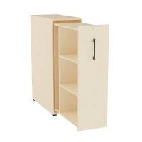 Office Towerskab 120x40cm venstre åbning birk med sort greb
