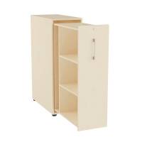 Office Towerskab 120x40cm venstre åbning birk med alugråt greb