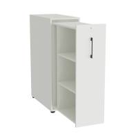 Office Towerskab 120x40cm venstre åbning hvid med sort greb