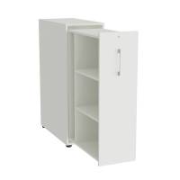 Office Towerskab 120x40cm venstre &aring;bning hvid med alugr&aring;t greb