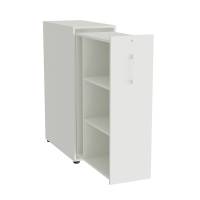 Office Towerskab 120x40cm venstre &aring;bning hvid med hvidt greb