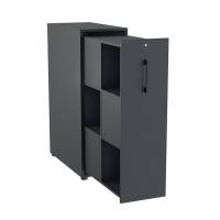 Office Towerskab 120x40cm med seks rum antracit med sort greb