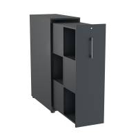 Office Towerskab 120x40cm med seks rum antracit med alugr&aring;t greb