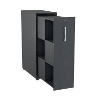 Office Towerskab 120x40cm med seks rum antracit med hvidt greb