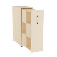 Office Towerskab 120x40cm med seks rum birk med sort greb