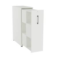 Office Towerskab 120x40cm med seks rum hvid med sort greb