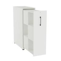 Office Towerskab 120x40cm med seks rum hvid med sort greb