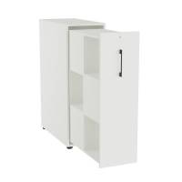 Office Towerskab 120x40cm med seks rum hvid med sort greb