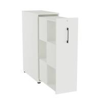 Office Towerskab 120x40cm med seks rum hvid med sort greb