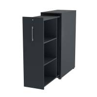 Office Towerskab 120x40cm h&oslash;jre &aring;bning antracit med alugr&aring;t greb