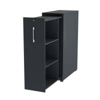 Office Towerskab 120x40cm højre åbning antracit med hvidt greb