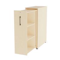 Office Towerskab 120x40cm højre åbning birk med sort greb