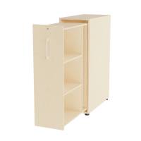 Office Towerskab 120x40cm højre åbning birk med hvidt greb