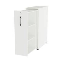 Office Towerskab 120x40cm højre åbning hvid med sort greb