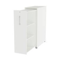 Office Towerskab 120x40cm h&oslash;jre &aring;bning hvid med alugr&aring;t greb