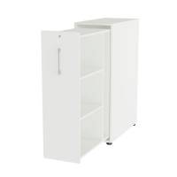 Office Towerskab 120x40cm h&oslash;jre &aring;bning hvid med alugr&aring;t greb