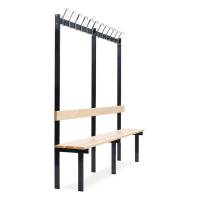 Enkeltsidet garderobestativ med kroge til t&oslash;j 2000mm fyr