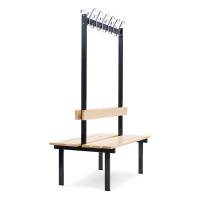 Garderobestativ 2-sidet 1100mm i lakeret fyr