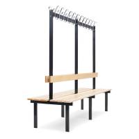 Garderobestativ 2-sidet 2000mm i lakeret fyr