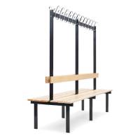 Garderobestativ 2-sidet 2000mm i lakeret fyr