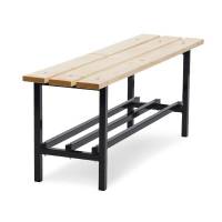 Garderobebænk fritstående med skohylde 1100mm lakeret fyr