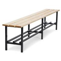 Garderobeb&aelig;nk fritst&aring;ende med skohylde 2000mm lakeret fyr