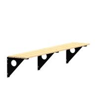 Garderobeb&aelig;nk til v&aelig;g 2000mm i lakeret fyr