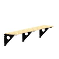 Garderobeb&aelig;nk til v&aelig;g 2000mm i lakeret fyr