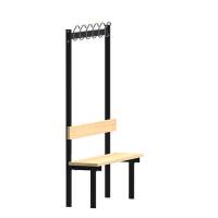 Enkeltsidet garderobestativ med kroge til t&oslash;j 1100mm ask