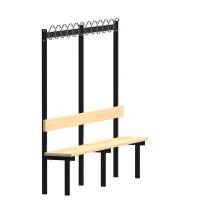 Enkeltsidet garderobestativ med kroge til t&oslash;j 2000mm ask