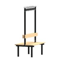 Garderobestativ 2-sidet med b&aelig;nk 1100mm i ask laminat