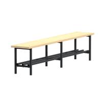 Garderobebænk fritstående med skohylde 2000mm ask laminat