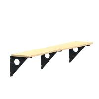 Garderobebænk til væg 2000mm i ask laminat