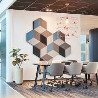 Cubism lydabsorbent vægabsorbent Ash, pakke med 12 paneler