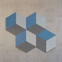 Cubism Ocean lydabsorberende v&aelig;gabsorbent, pakke med 12 paneler
