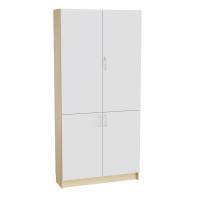 Mora højskab 2100x1000x320mm i grå laminat med delte døre og cylinderlås