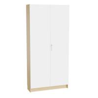 Mora højskab 2100x1000x320mm i hvid laminat med cylinderlås